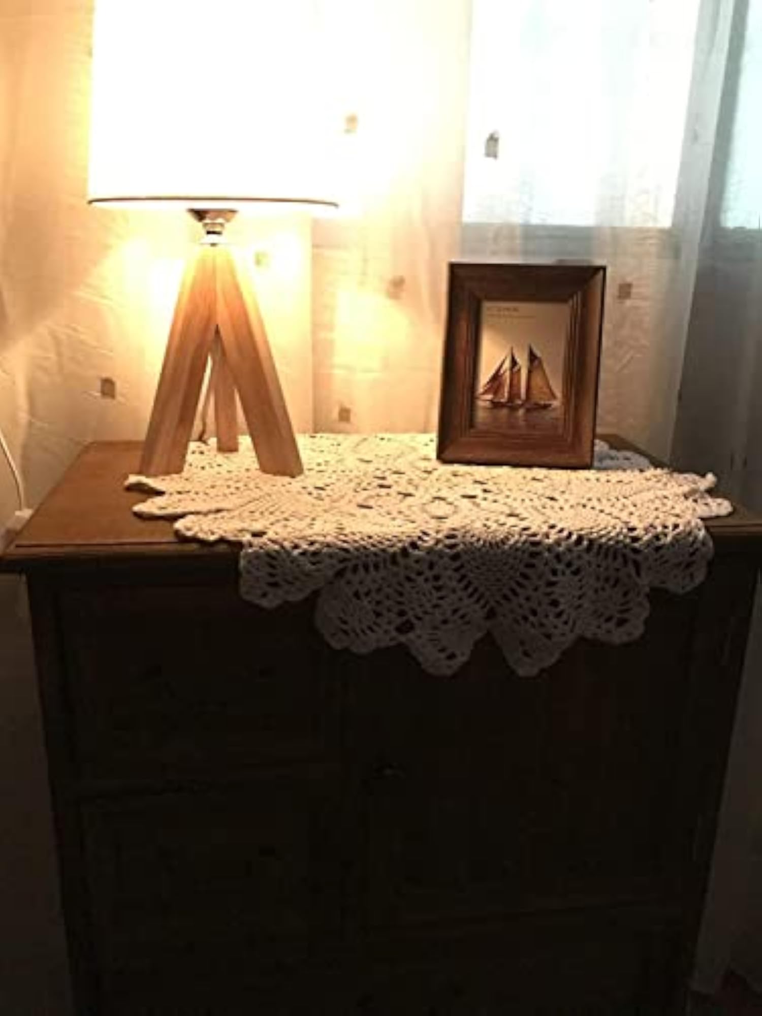 White Handmade Crochet Cotton Table Cloth